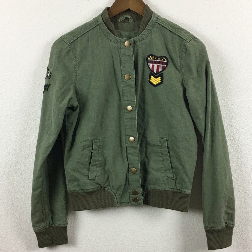 Bethany Mota Aeropostale Army Green Bomber Jacket